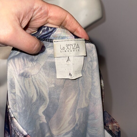 vtg 90s La Senza Renaissance Art Print Blouse Rare Mesh Top Womens Size Medium - Picture 3 of 7